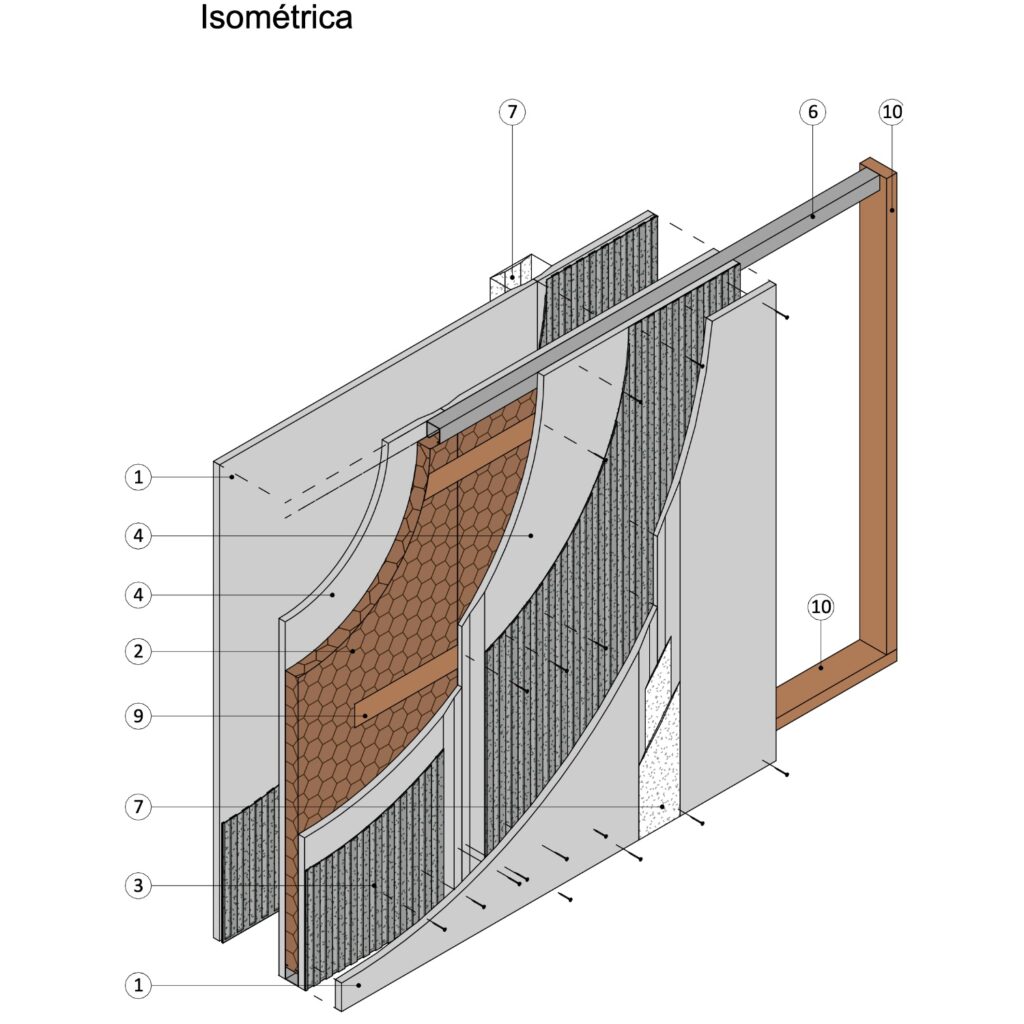 I60-SCV13 Tabique Interior Volcopanel HC 525549