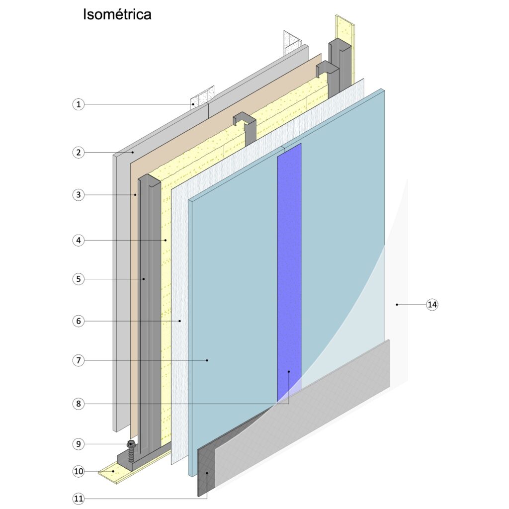 EX30-SCV47 MURO PERIMETRAL Muro Perimetral Seco - Exterior
