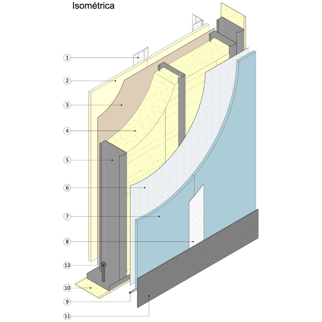 EX60-SCV42 MURO PERIMETRAL Muro Perimetral Seco - Exterior