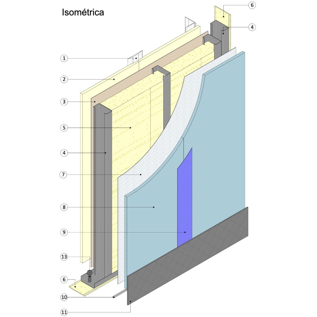 EX60-SCV46 MURO PERIMETRAL Muro Perimetral Seco - Exterior